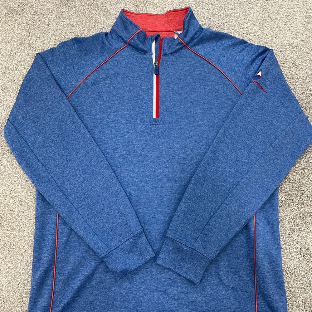 Bobby Jones Blue and Red Zip Up Sweater